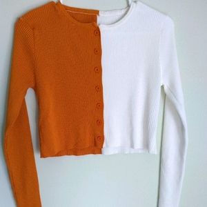 Yellow and white medium top